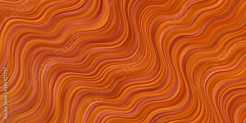 Light Orange vector template with curves. Abstract gradient illustration with wry lines. Pattern for booklets, leaflets.