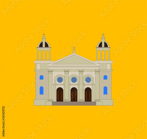 Cathedral Basilica of San Jose, California United States. illustration for web and mobile design.