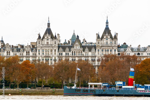 Exterior of Whitehall court in London seen from Southbank photo