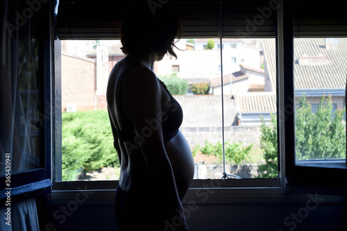 pregnant woman looks out the window Free Download pregnant woman looks out the window - GFXLoad