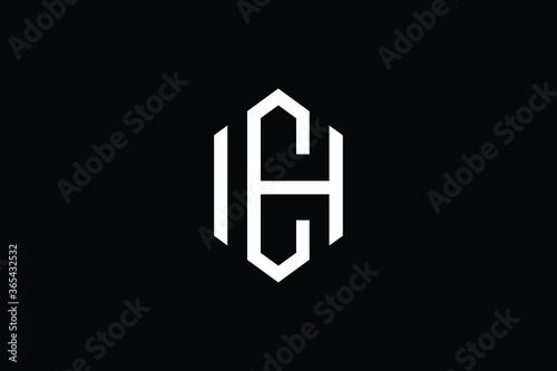 Minimal Innovative Initial CH logo and HC logo. Letter CH HC creative elegant Monogram. Premium Business logo icon. White color on black background