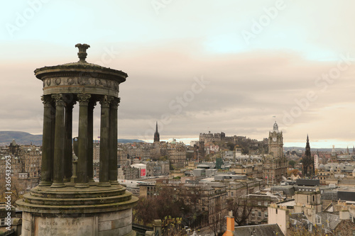 SCOTLAND EDINBURGH NOV 09 2019 Edinburgh city in winter from Carlton hill Scotland Great Britain United Kingdom.