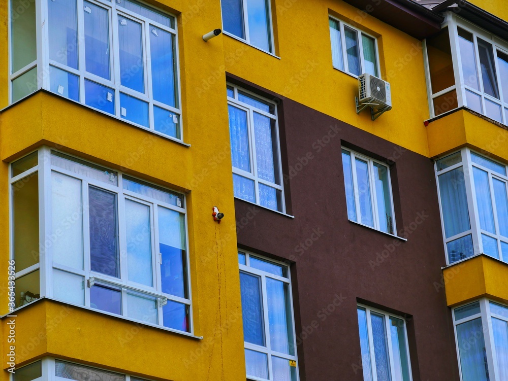 yellow building facade
