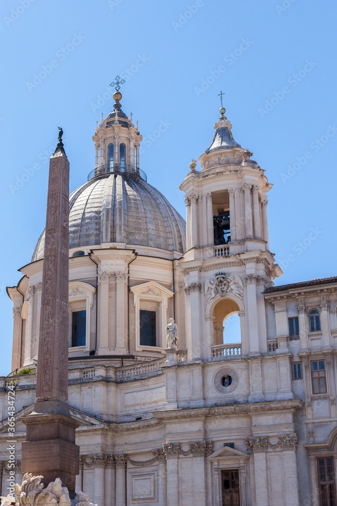 ROME, ITALY - 2014 AUGUST 18. Sant'Agnese in Agone is a church in Rome , at Piazza Navona in rione Parione.