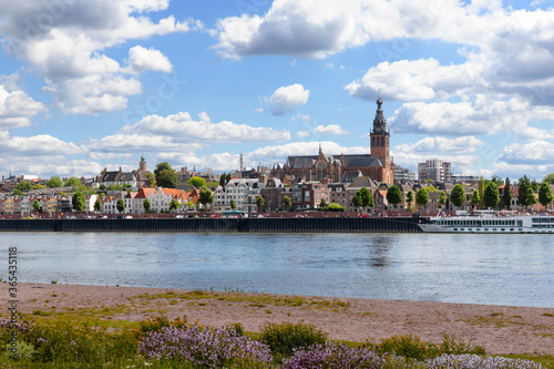 Skyline Nijmegen, the Netherlands seen from the Spiegelwaal