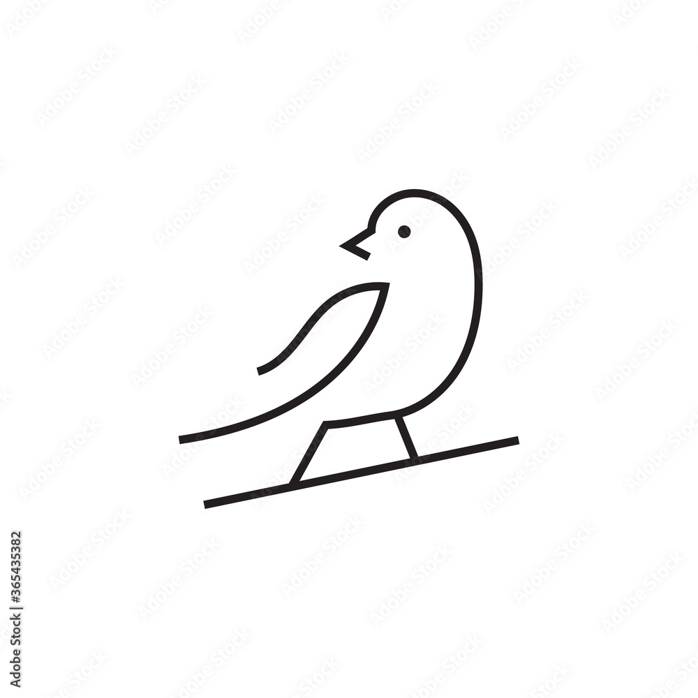 Bird minimal one line vector logo template - Eps 10 Bird minimal one line vector logo template - Eps 10