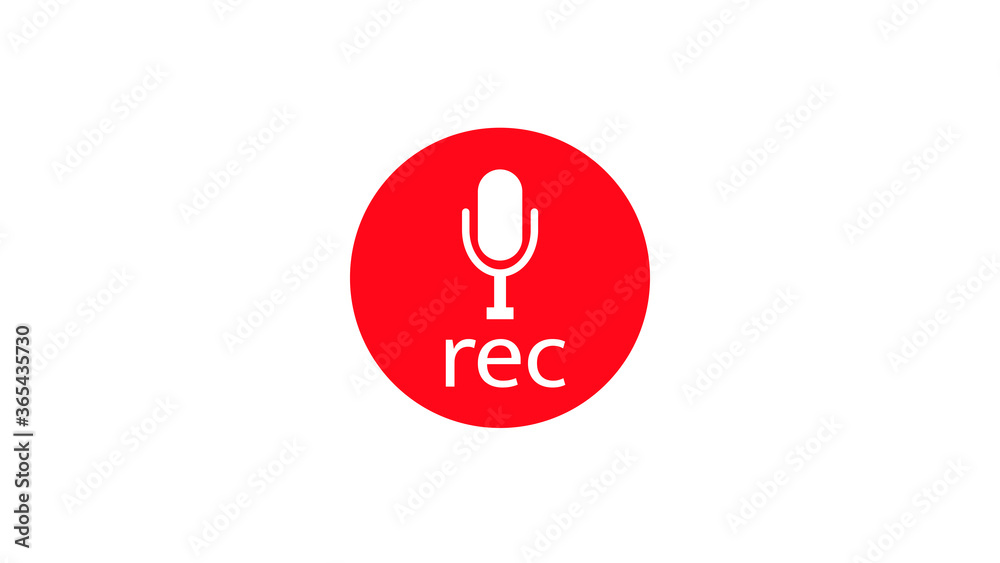 voice recording sign, currently recording, rec, illustration icon voice recording sign, currently recording, rec, illustration icon