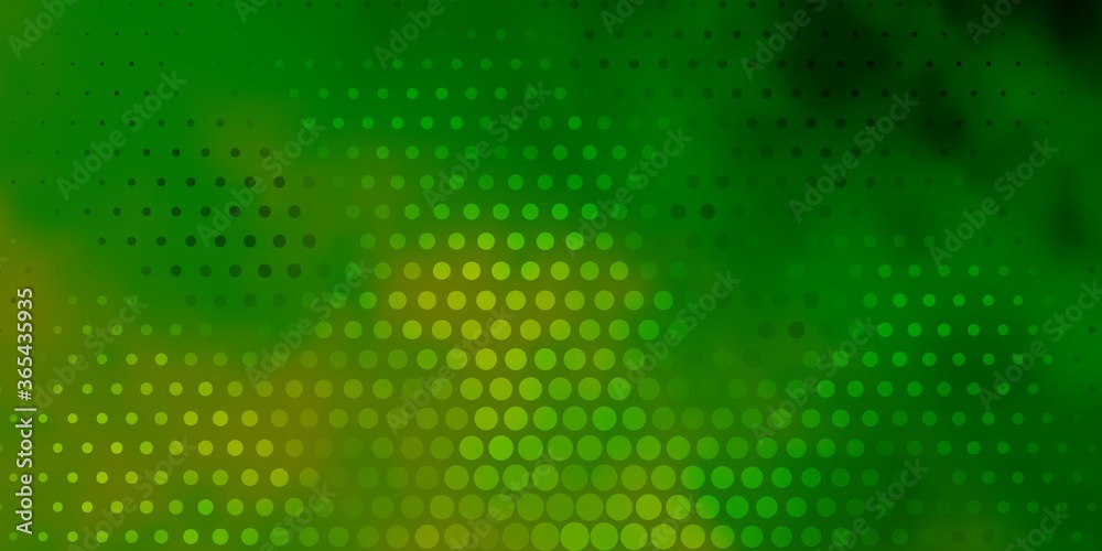 Light Green, Yellow vector background with spots. Glitter abstract illustration with colorful drops. Pattern for wallpapers, curtains.