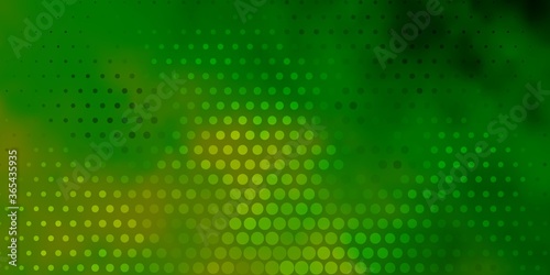 Light Green, Yellow vector background with spots. Glitter abstract illustration with colorful drops. Pattern for wallpapers, curtains.
