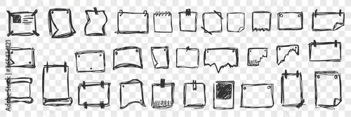 Hand drawn notepads doodle set