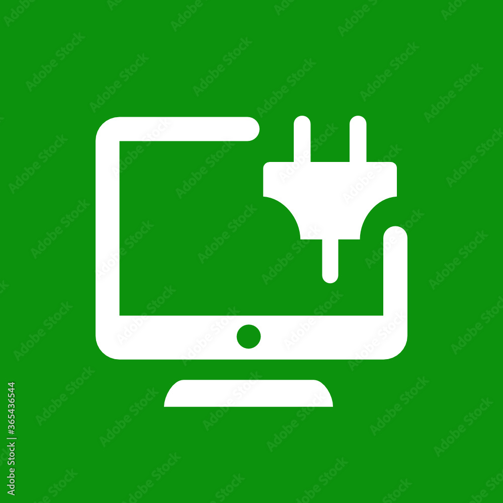 Plug Computer - Metro Tile Icon Plug Computer - Metro Tile Icon