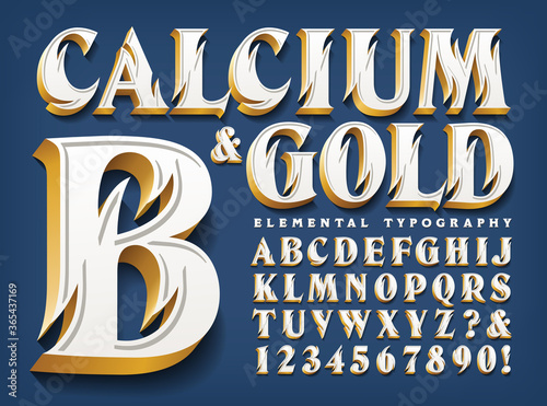 An Intricately Incised Alphabet with Gilded Edges and 3d Effects. 