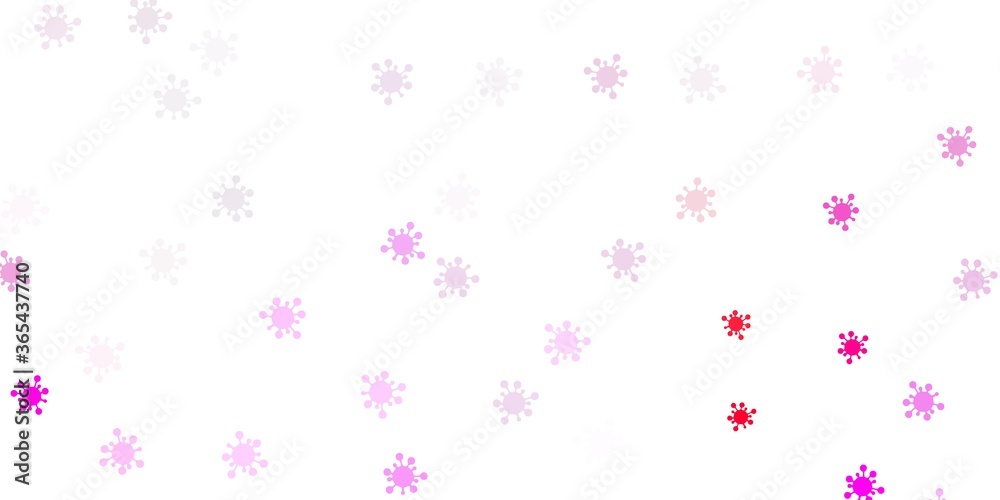 Light red, yellow vector background with covid-19 symbols. Light red, yellow vector background with covid-19 symbols.