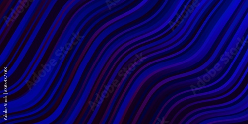 Dark Pink  Blue vector pattern with curved lines. Colorful geometric sample with gradient curves.  Pattern for ads  commercials.