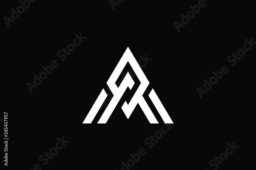 Minimal Innovative Initial AM logo and MA logo. Letter AM MA creative elegant Monogram. Premium Business logo icon. White color on black background