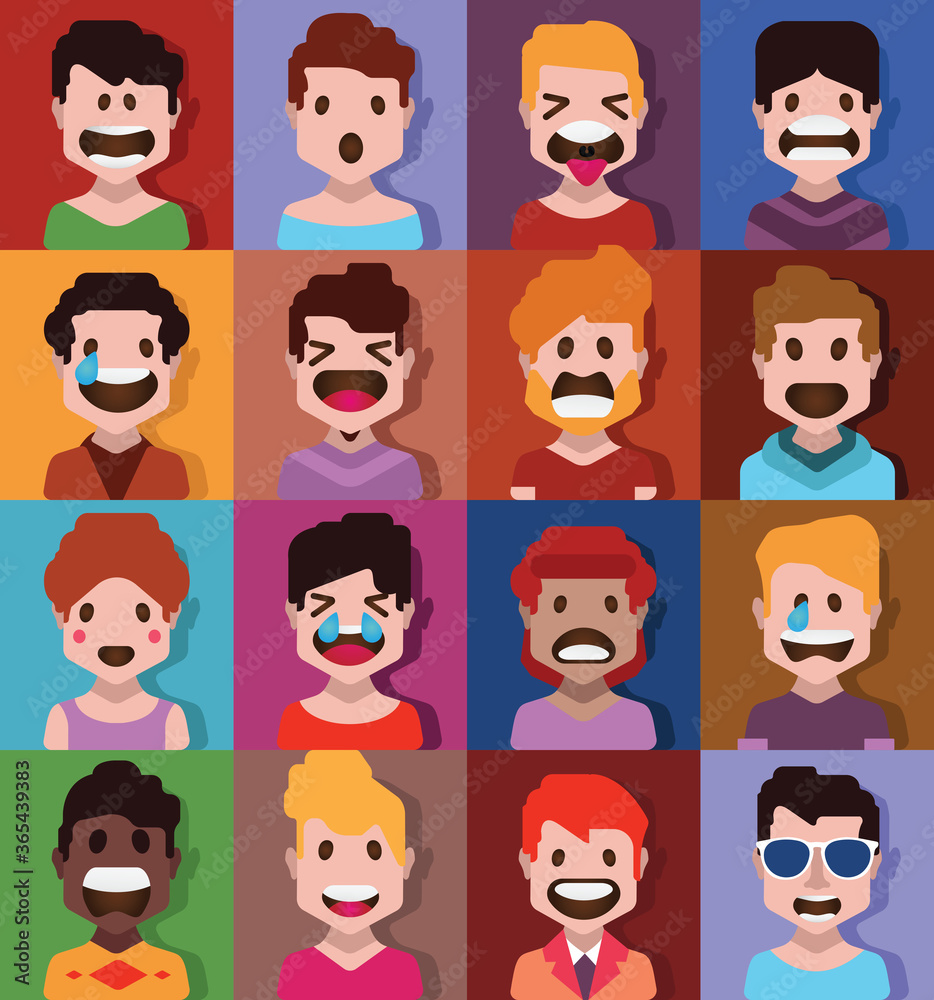 User avatars, avatars with empty faces and heads for social network ( Male and female faces User avatars, avatars with empty faces and heads for social network ( Male and female faces