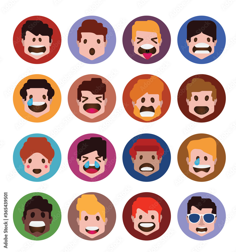 User avatars, avatars with empty faces and heads for social network ( Male and female faces User avatars, avatars with empty faces and heads for social network ( Male and female faces