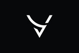 Minimal Innovative Initial VY logo and YV logo. Letter VY YV creative elegant Monogram. Premium Business logo icon. White color on black background