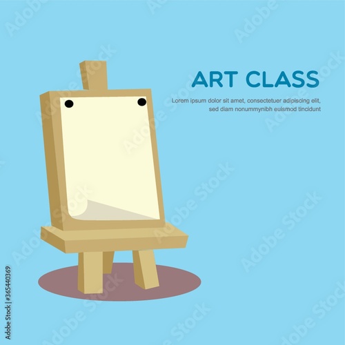 blank canvas on art stand