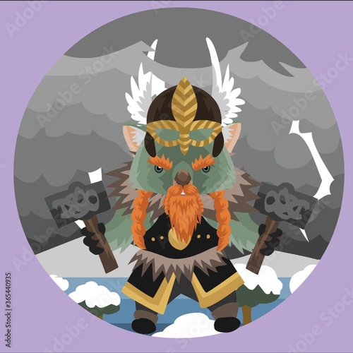 wombat in tribal armour