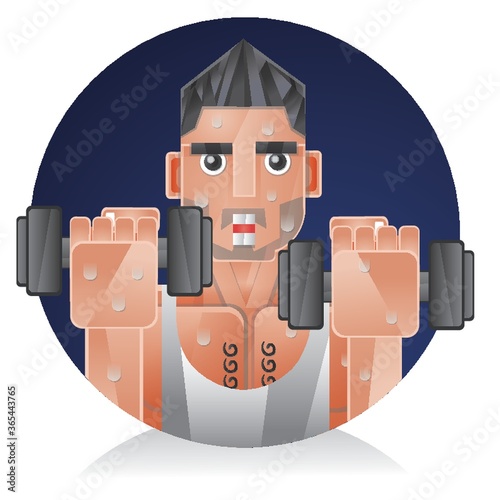 man exercising with dumbbells
