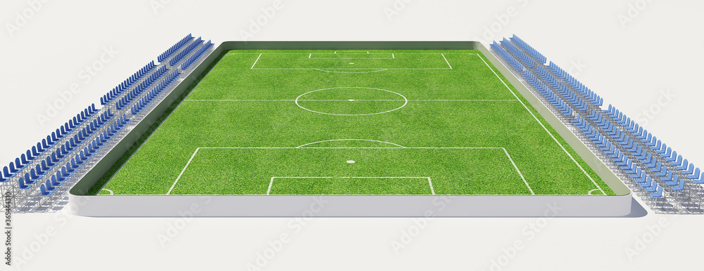 3D Illustration of a Soccer Field