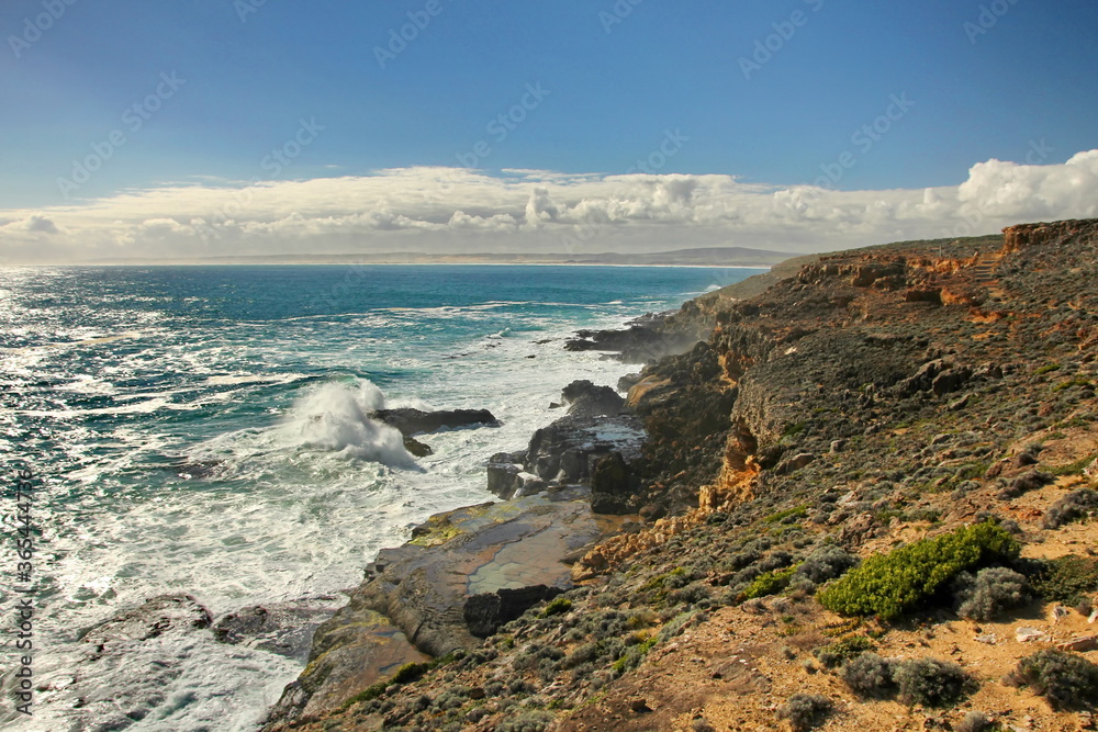 Rough sea along the coast in Australia