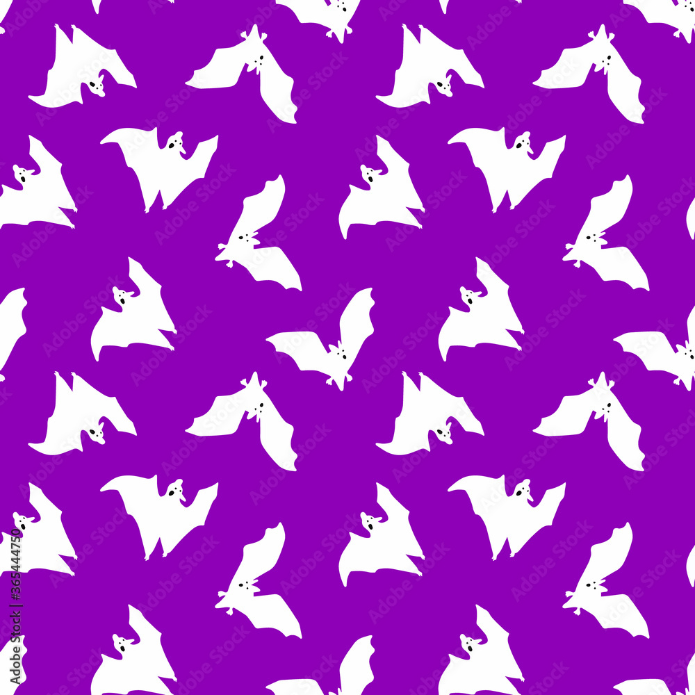 Seamless pattern of bats. White bats on a black background. Design for Halloween. vector illustration Seamless pattern of bats. White bats on a black background. Design for Halloween. vector illustration