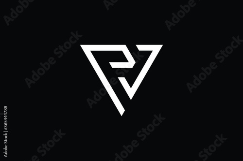 Minimal Innovative Initial PV logo and VP logo. Letter PV VP creative elegant Monogram. Premium Business logo icon. White color on black background