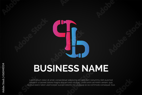 letter b Hammer Logo Template