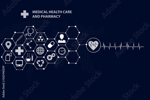 Medical technology and futuristic concept. Medical hologram modern virtual screen interface background.	