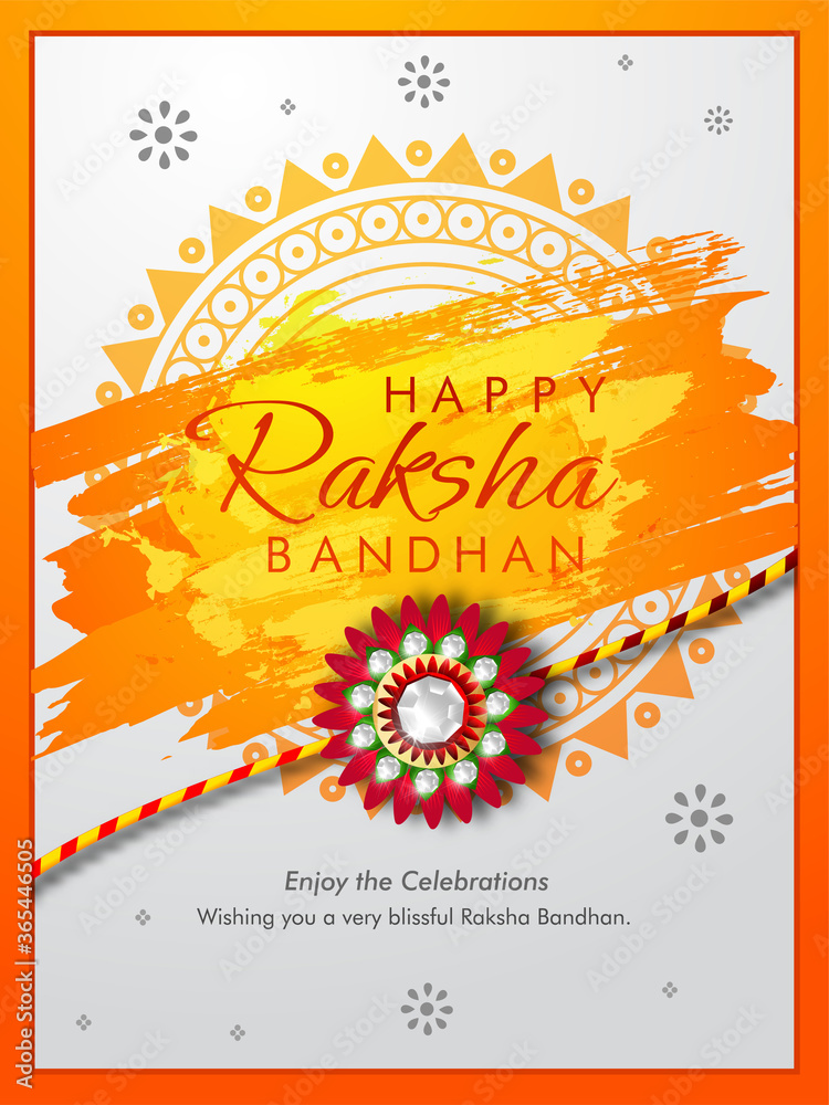 Raksha bandhan Festival Background Design with Creative Rakhi Illustration  - Indian Religious Festival Background Vector Illustration Stock Vector |  Adobe Stock