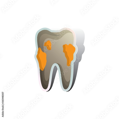 tooth with plaque