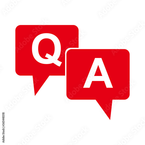 FAQ, questions and answers icon, Q and A speech vector sign, Symbol, logo illustration