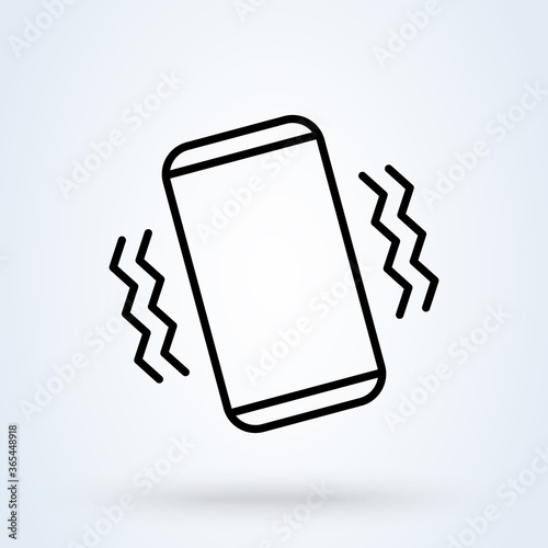 Vibrate phone line. Simple modern icon design illustration.