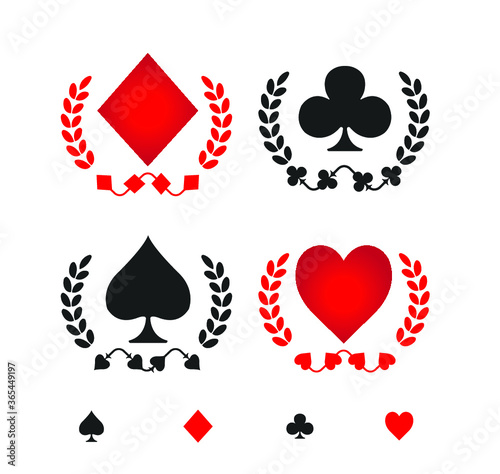 Set of four aces playing cards simbols