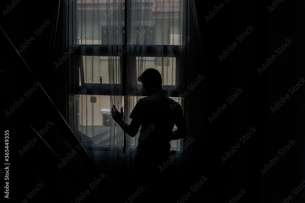 silhouette of a person, People with depression concept.	