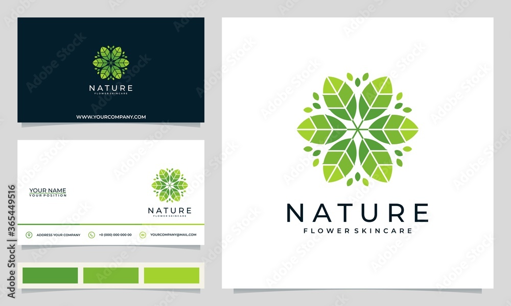 minimalist elegant modern flower logo design inspiration, for salons, spas, skincare, boutiques, with business cards