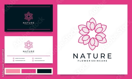 minimalist elegant modern flower logo design inspiration, for salons, spas, skincare, boutiques, with business cards