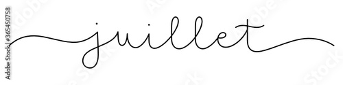 Bannière calligraphique vecteur noir JUILLET