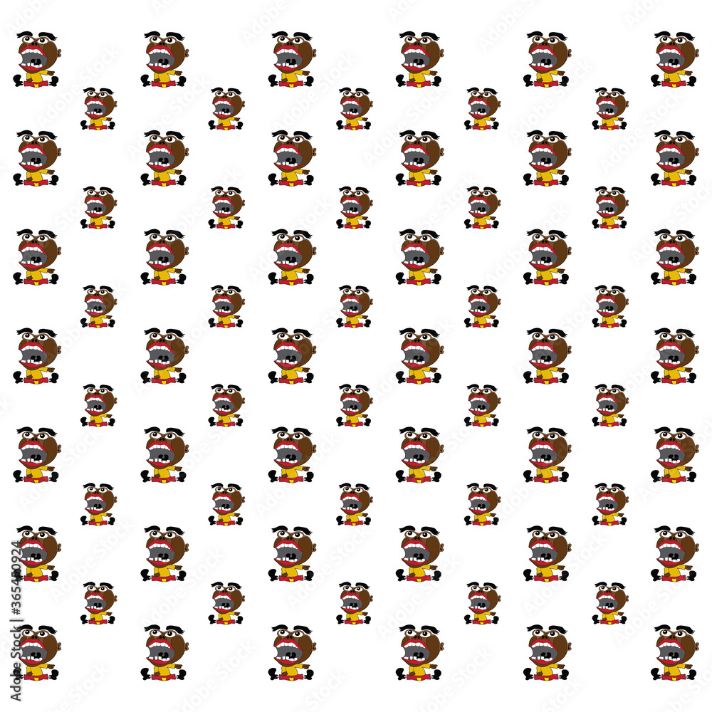 seamless pattern with funny monsters