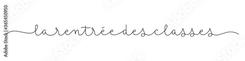 Bannière calligraphique vecteur noir “LA RENTREE DES CLASSES”