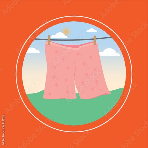 shorts drying on line
