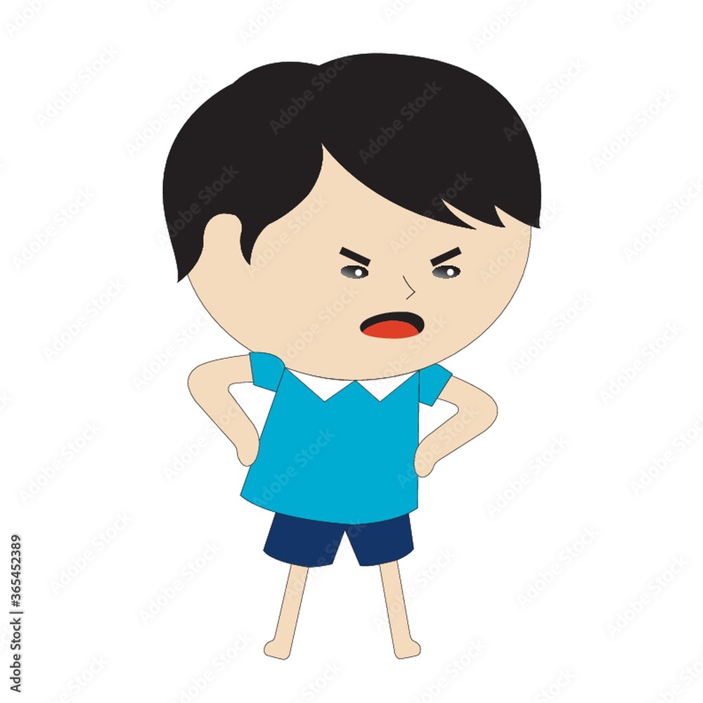 angry boy with hands on waist angry boy with hands on waist