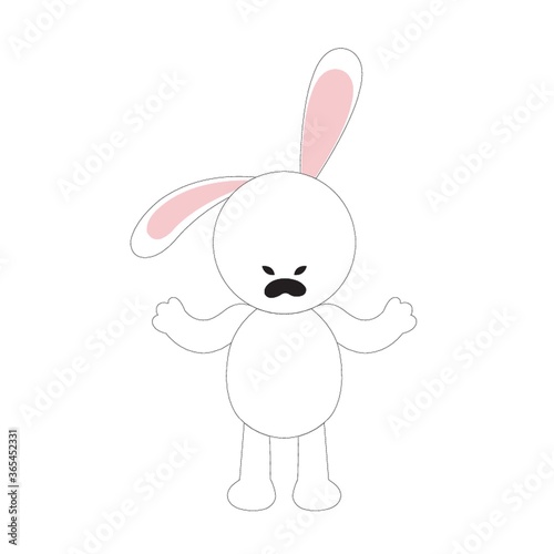 rabbit cartoon feeling furious