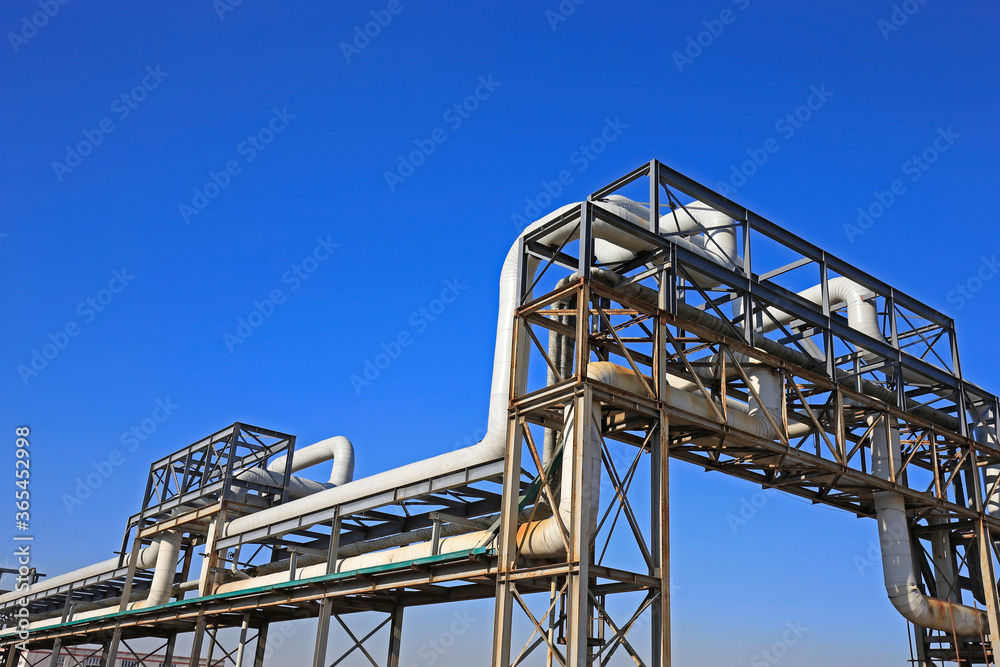The pipeline on the industrial equipment The pipeline on the industrial equipment