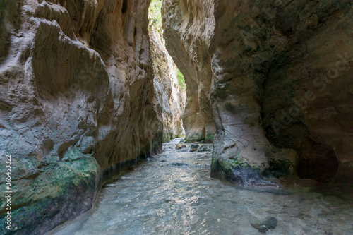 Fototapeta Naklejka Na Ścianę i Meble -  The Rio Chillar hiking trail. Nerja, Malaga, Spain.