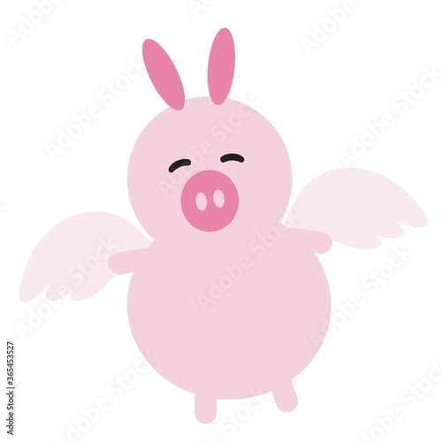 pig cartoon with wings