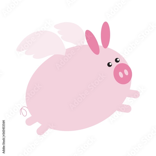 pig cartoon with wings