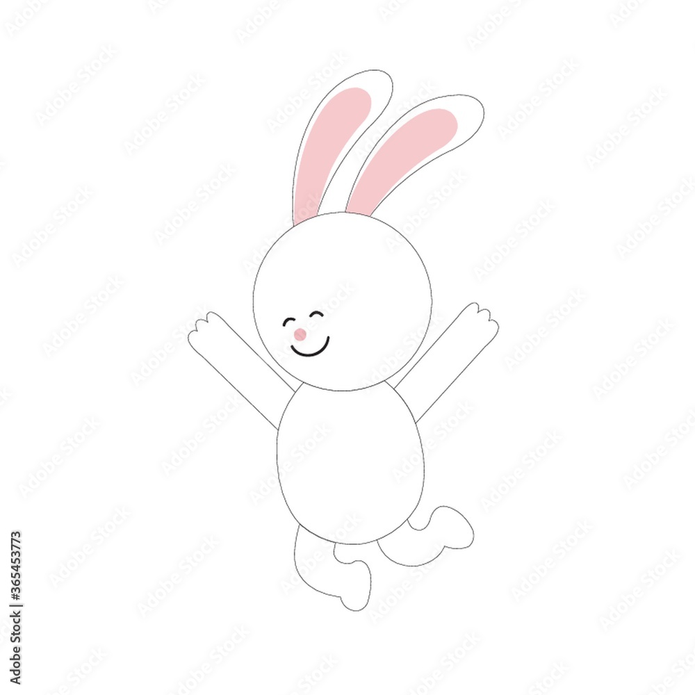 rabbit cartoon jumping with joy